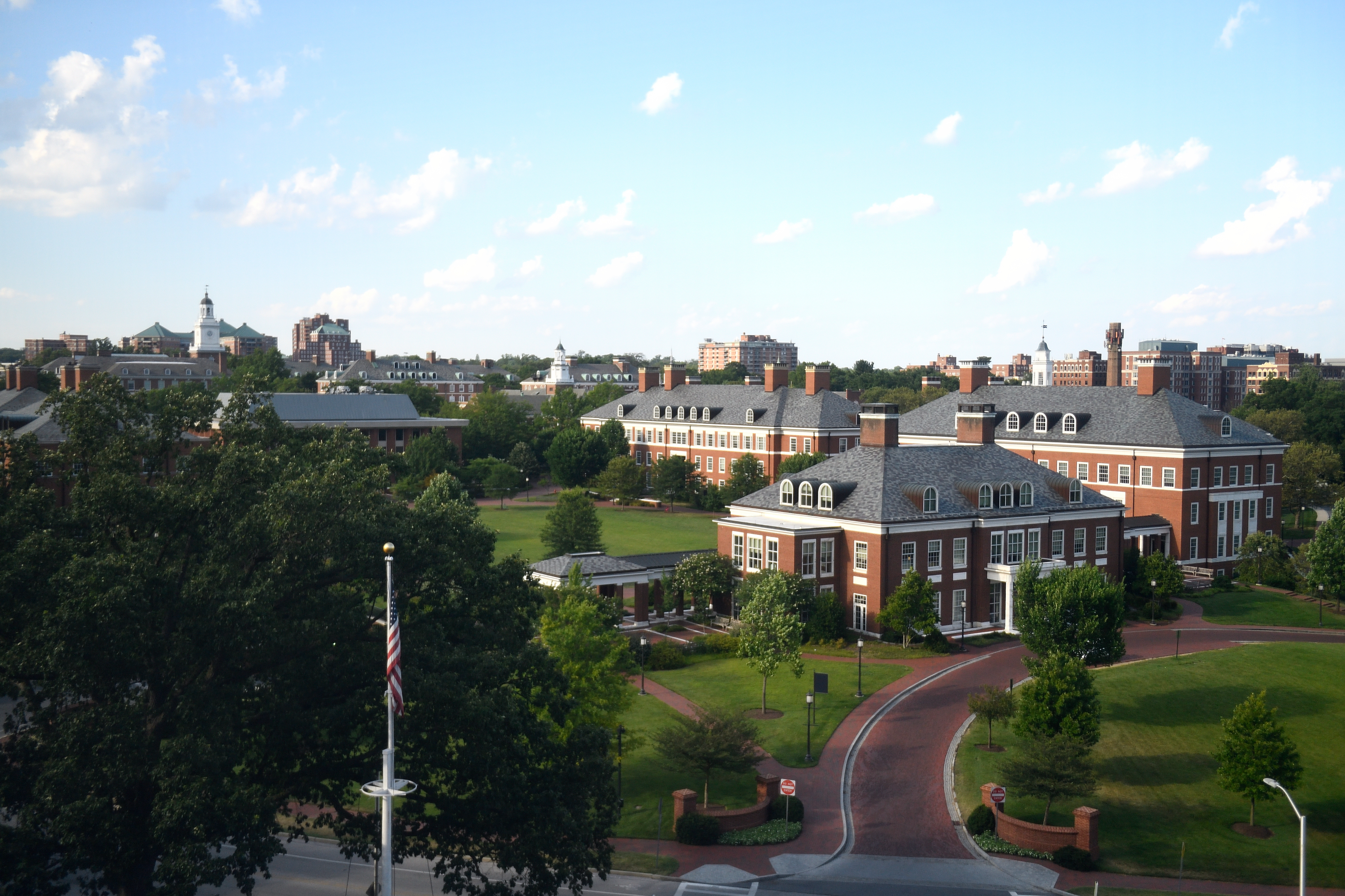 Johns Hopkins University campus aerial view